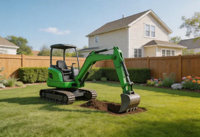 Sunward mini excavator landscaping